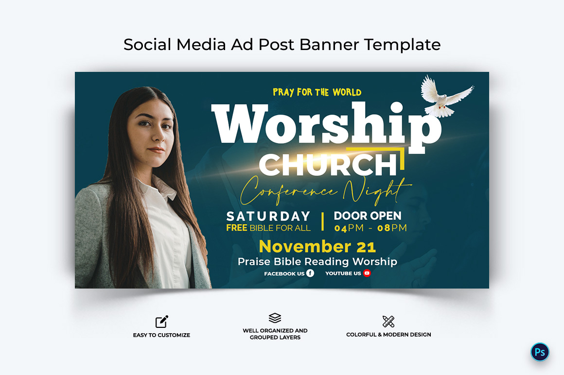 Church Facebook Ad Banner Design Template-13