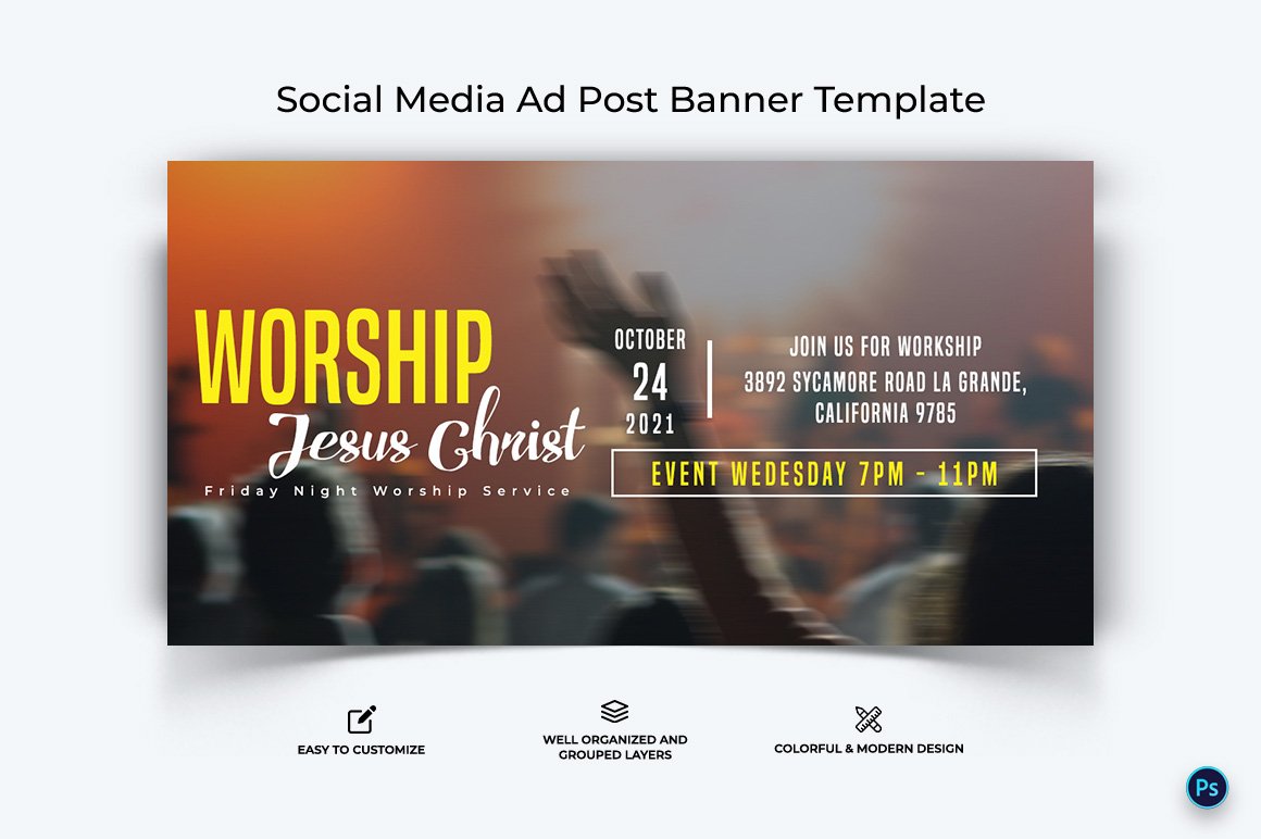 Church Facebook Ad Banner Design Template-15