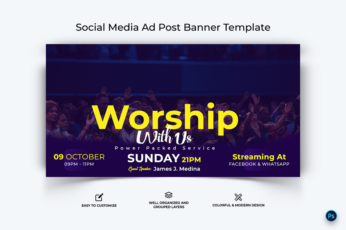 Church Facebook Ad Banner Design Template-16