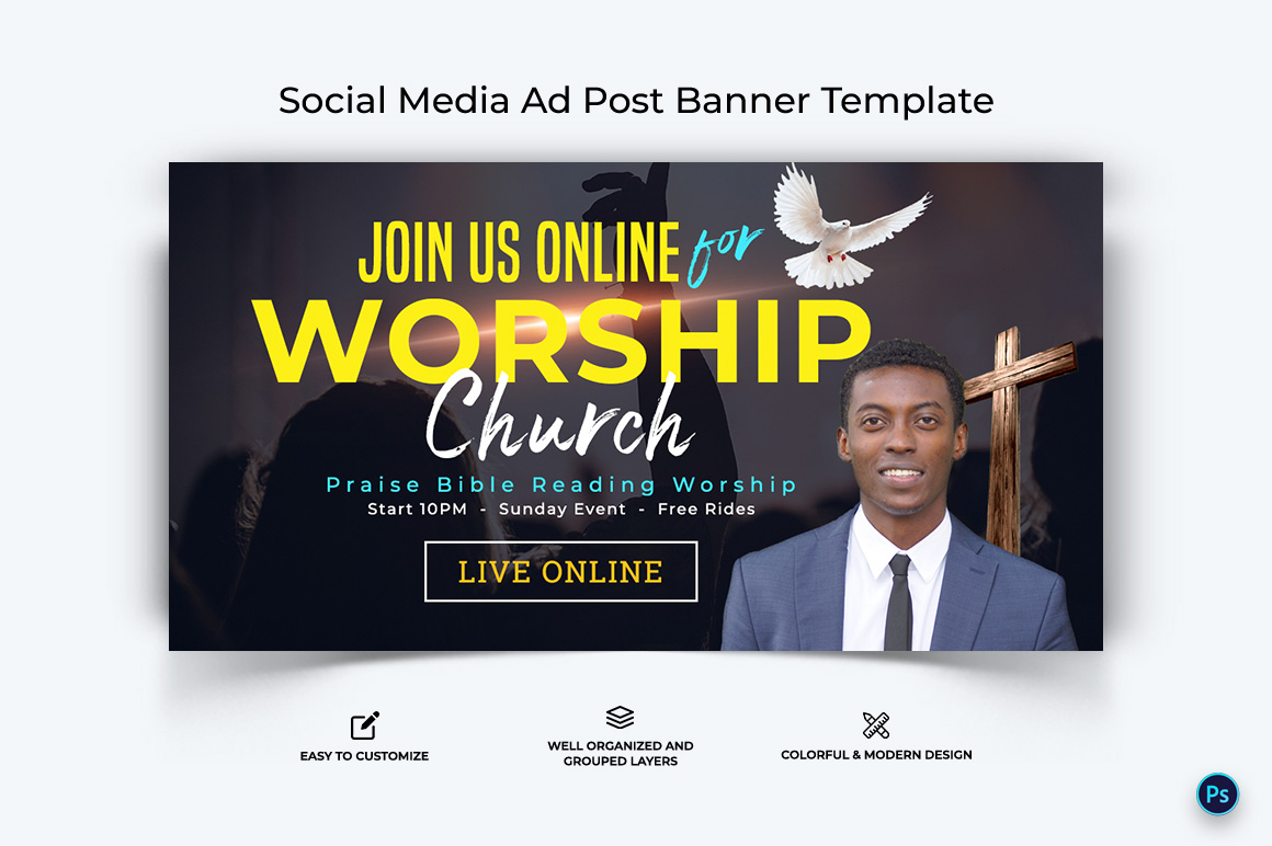 Church Facebook Ad Banner Design Template-17