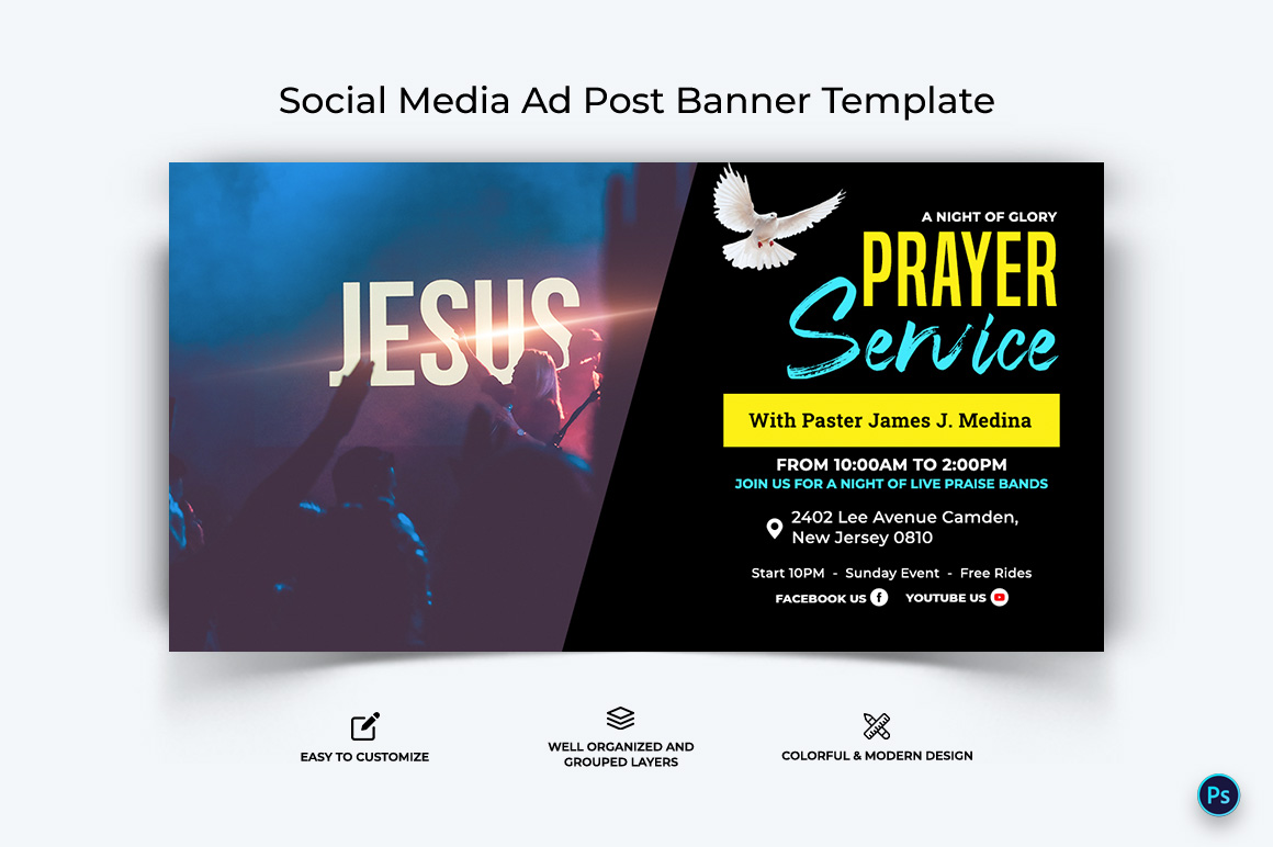 Church Facebook Ad Banner Design Template-18