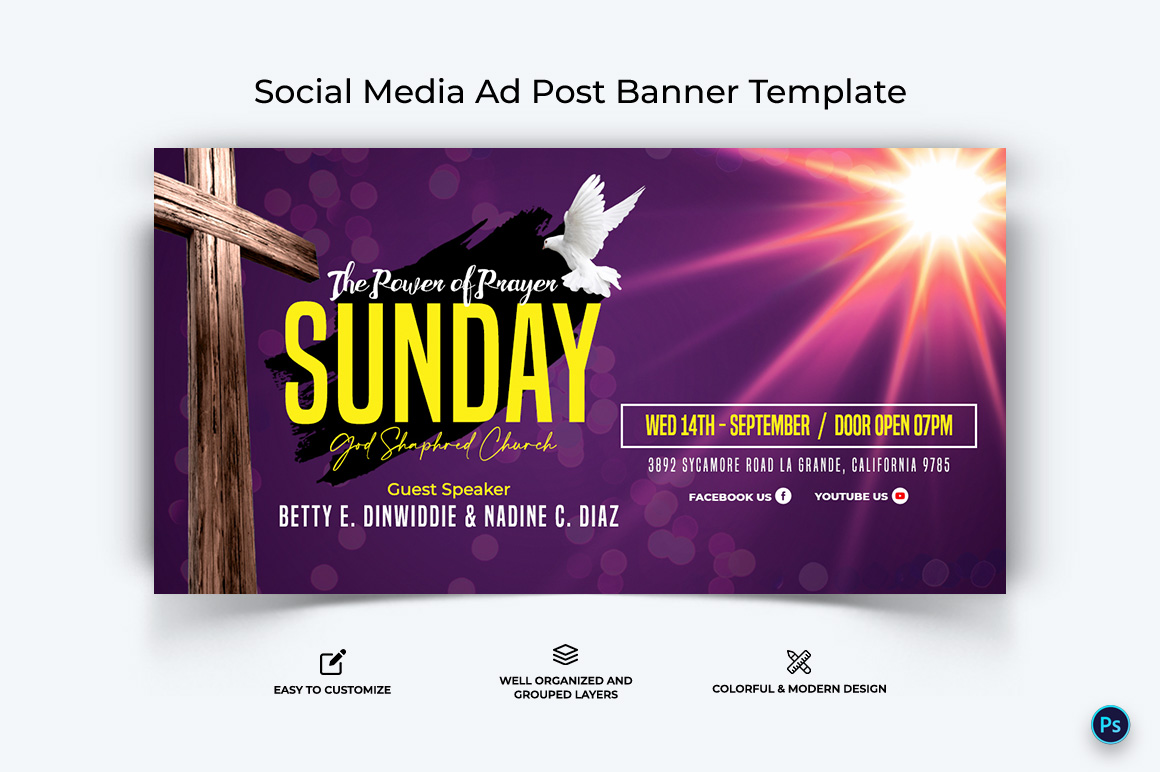 Church Facebook Ad Banner Design Template-19