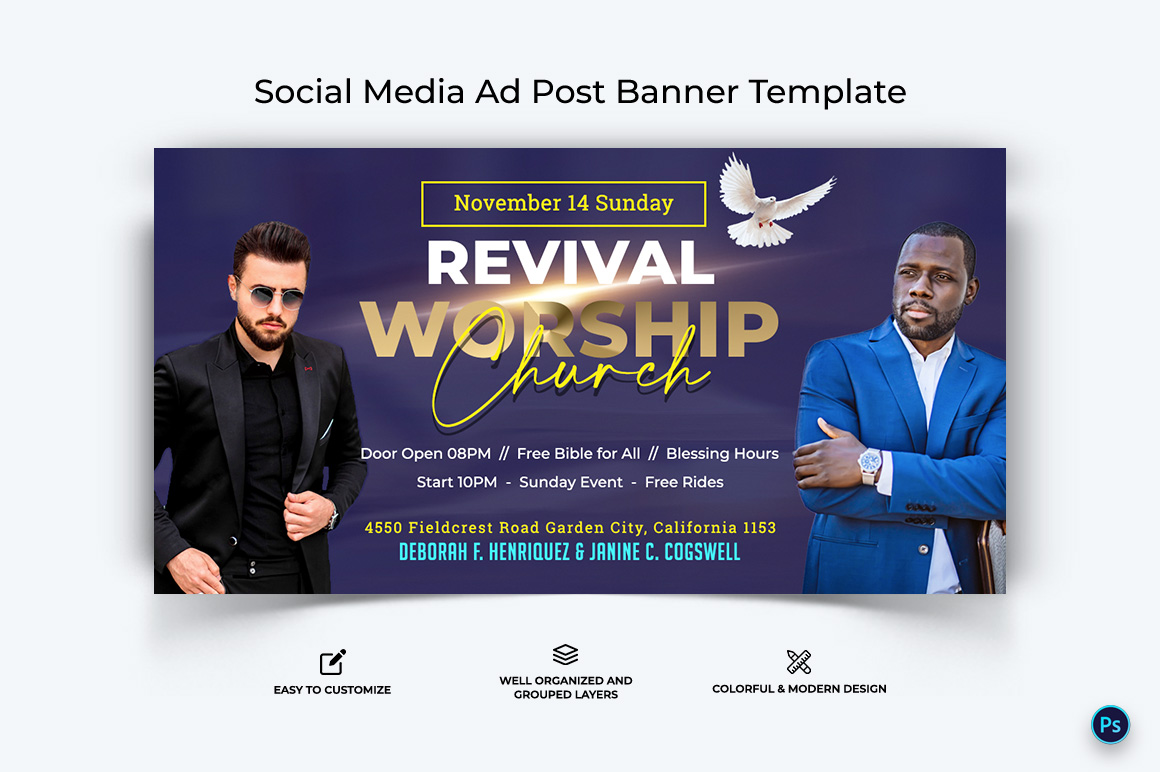 Church Facebook Ad Banner Design Template-20