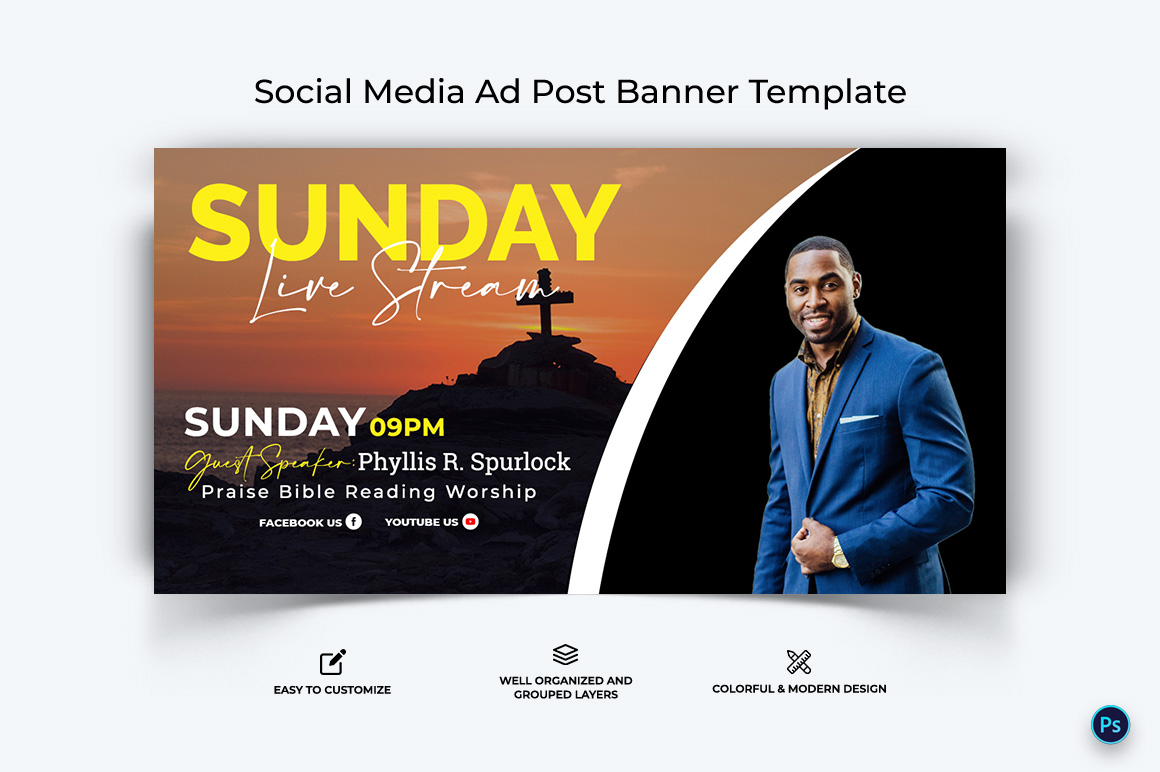 Church Facebook Ad Banner Design Template-21