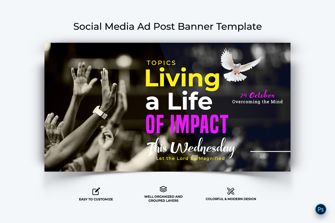 Church Facebook Ad Banner Design Template-24