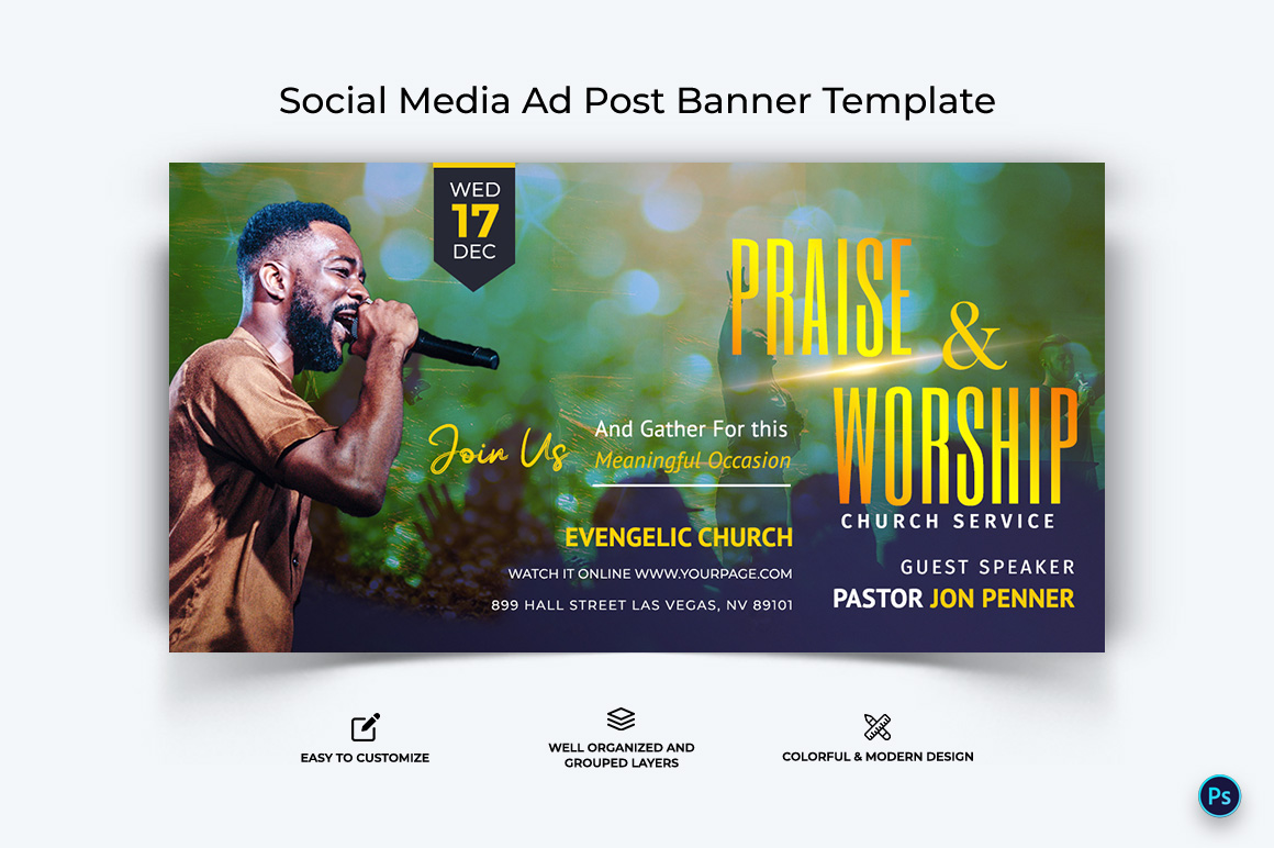 Church Facebook Ad Banner Design Template-26