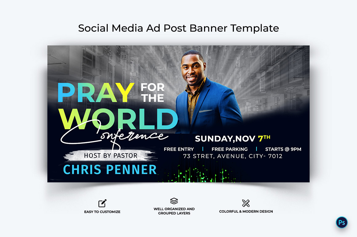 Church Facebook Ad Banner Design Template-27