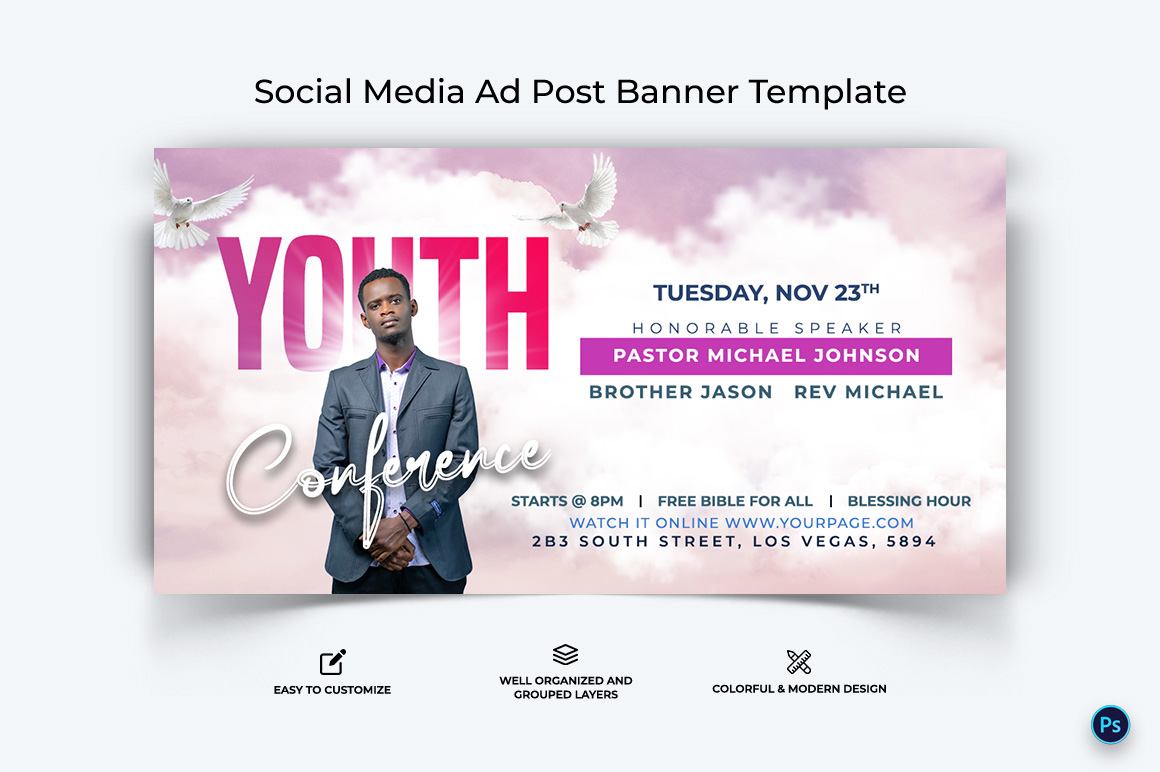 Church Facebook Ad Banner Design Template-28