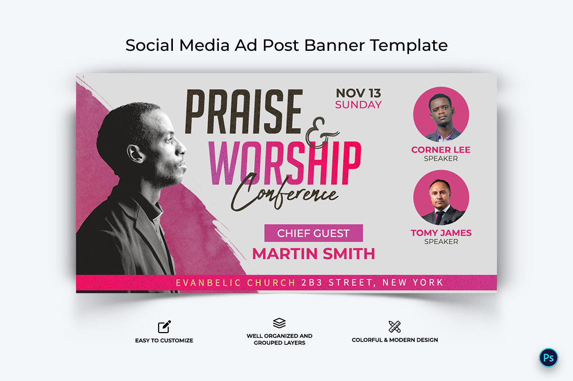 Church Facebook Ad Banner Design Template-31