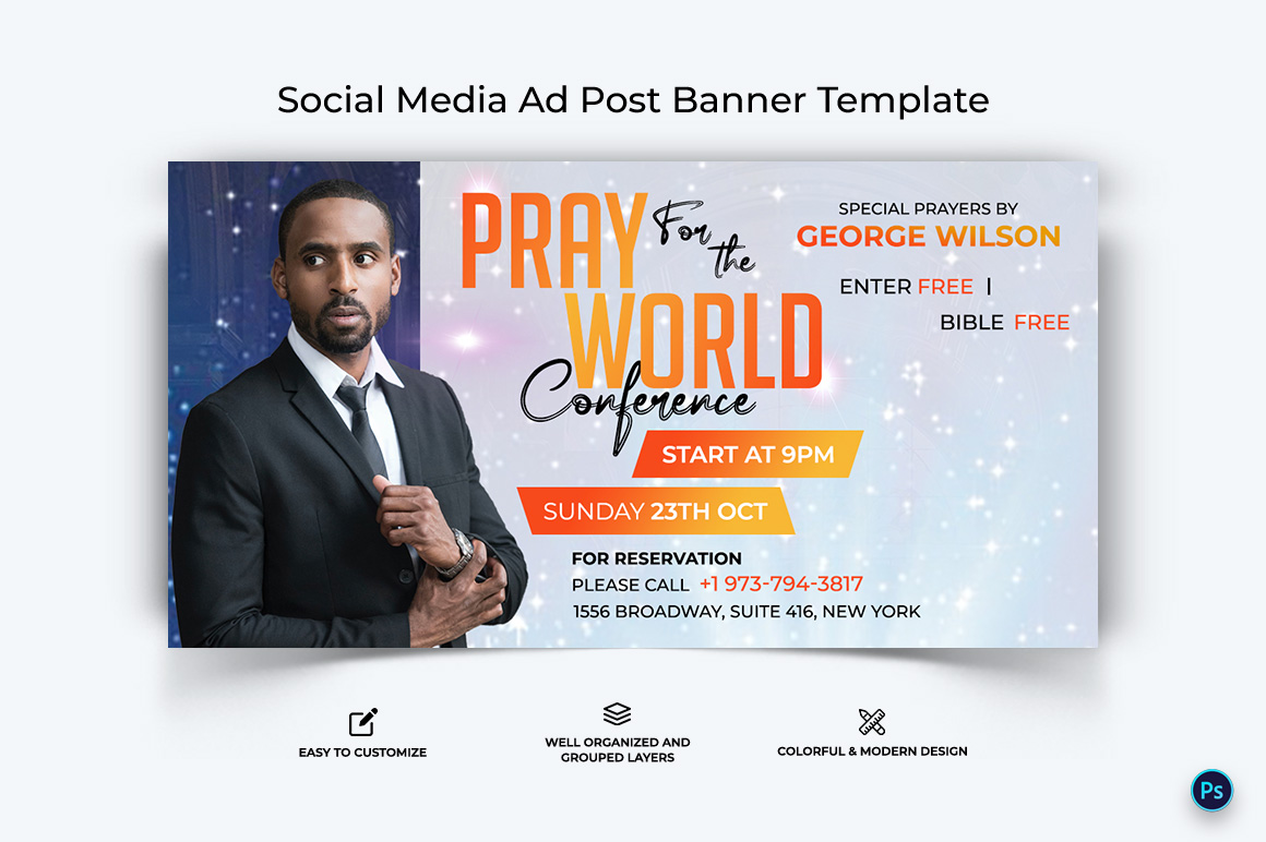 Church Facebook Ad Banner Design Template-32