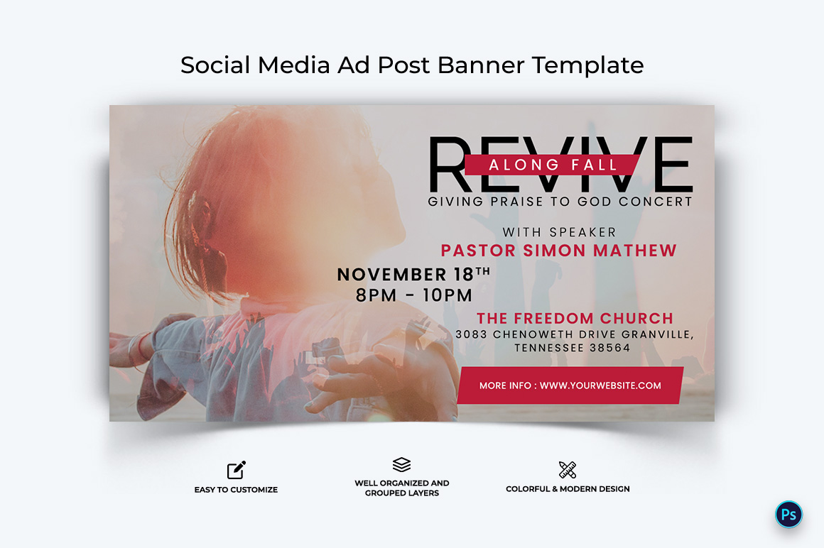 Church Facebook Ad Banner Design Template-33