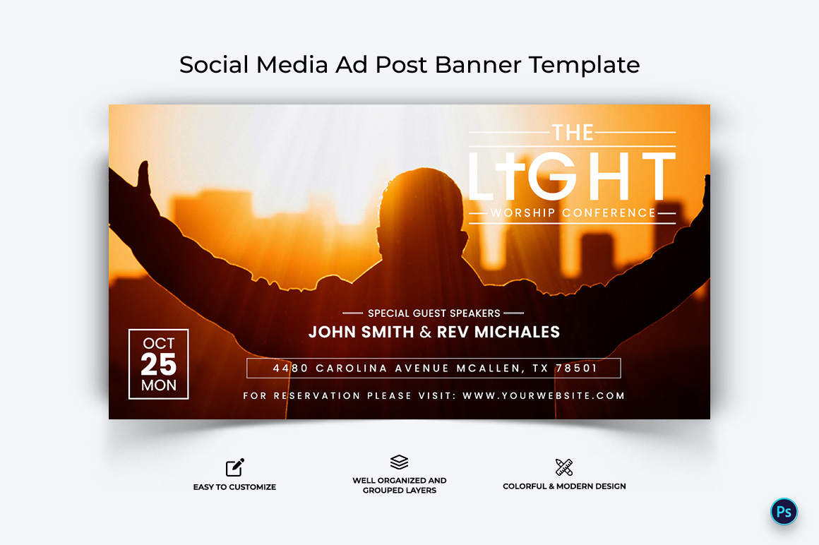 Church Facebook Ad Banner Design Template-34