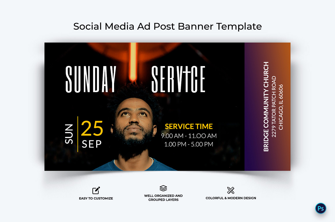 Church Facebook Ad Banner Design Template-35