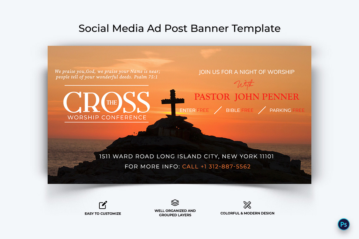 Church Facebook Ad Banner Design Template-36