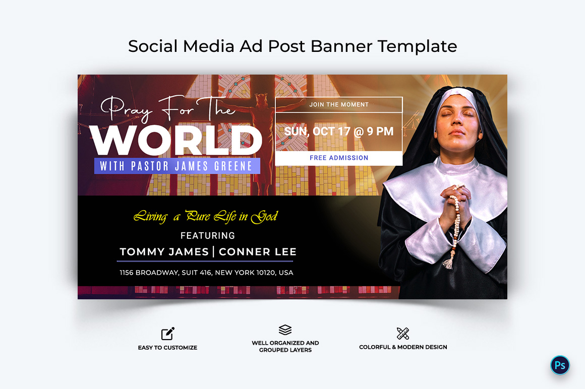 Church Facebook Ad Banner Design Template-37