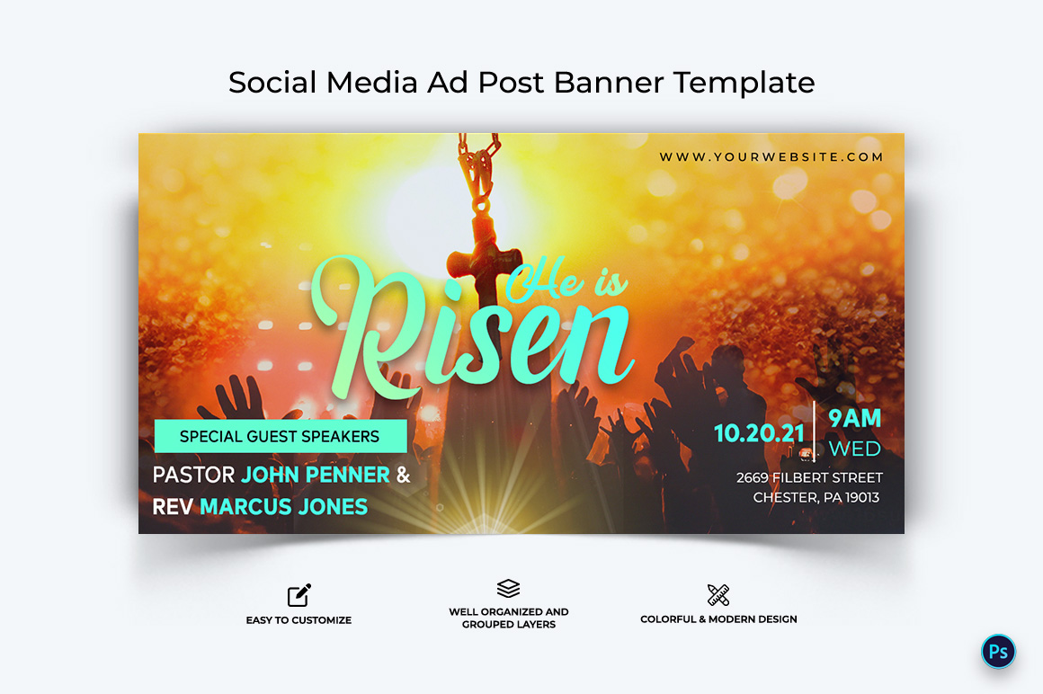 Church Facebook Ad Banner Design Template-38