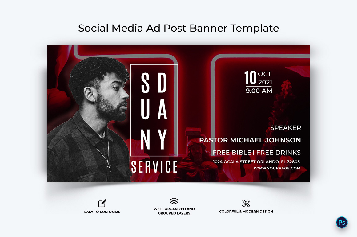 Church Facebook Ad Banner Design Template-39