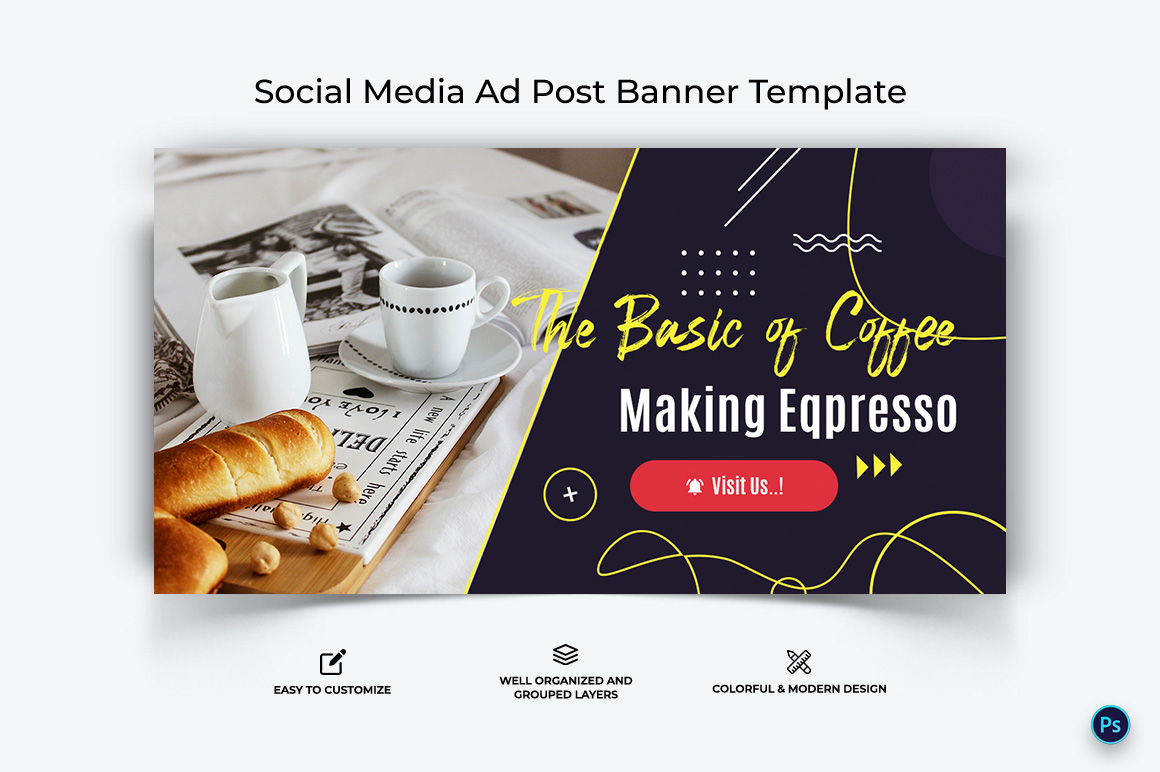 Coffee Making Facebook Ad Banner Design Template-06