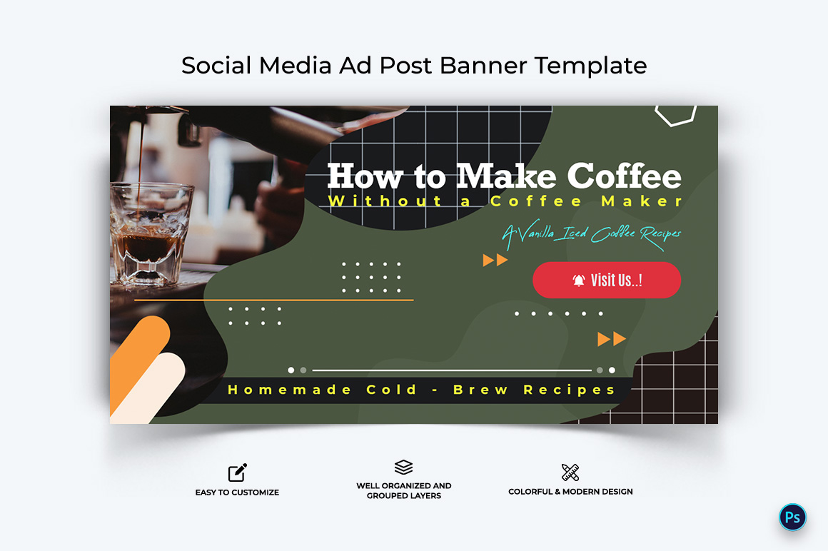 Coffee Making Facebook Ad Banner Design Template-09