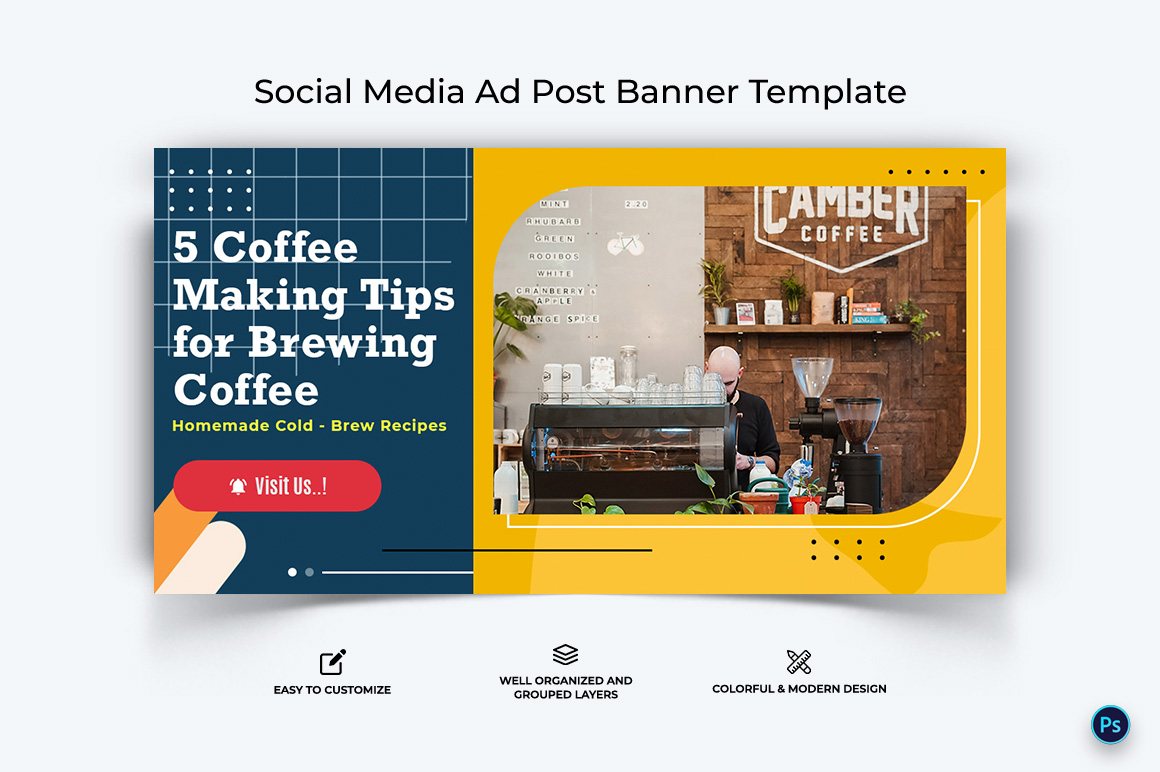 Coffee Making Facebook Ad Banner Design Template-10