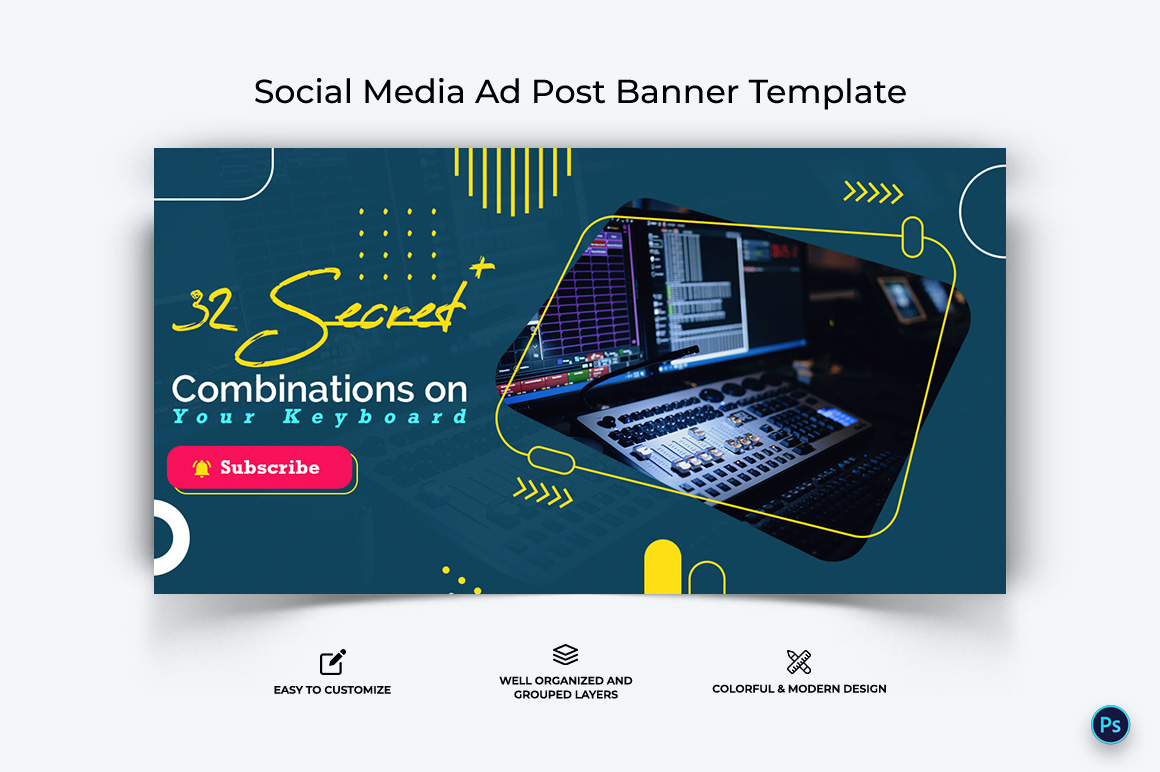 Computer Tricks and Hacking Facebook Ad Banner Design Template-03