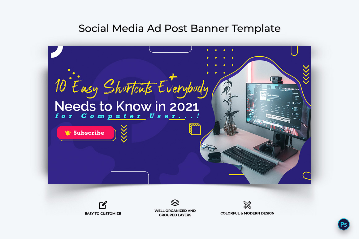 Computer Tricks and Hacking Facebook Ad Banner Design Template-05