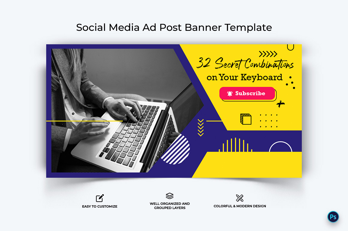 Computer Tricks and Hacking Facebook Ad Banner Design Template-07