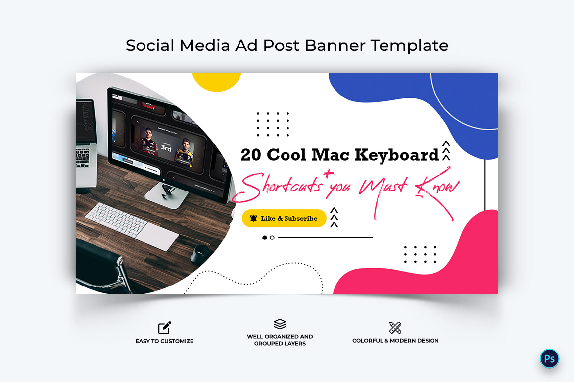 Computer Tricks and Hacking Facebook Ad Banner Design Template-19