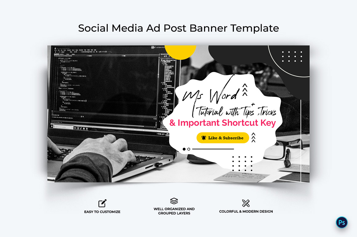 Computer Tricks and Hacking Facebook Ad Banner Design Template-20