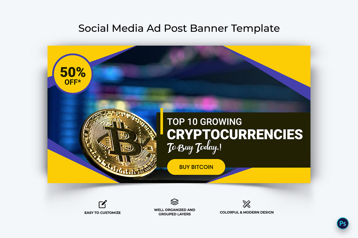 Crypto Currency Facebook Ad Banner Template-08