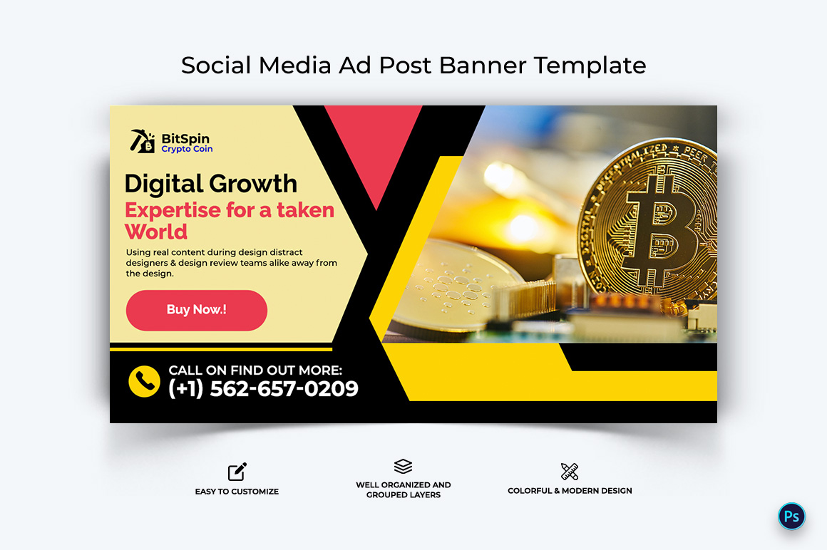 Crypto Currency Facebook Ad Banner Template-13