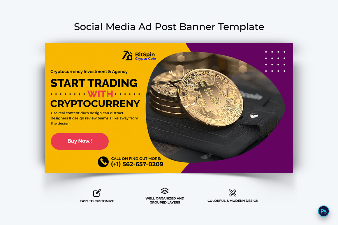 Crypto Currency Facebook Ad Banner Template-19