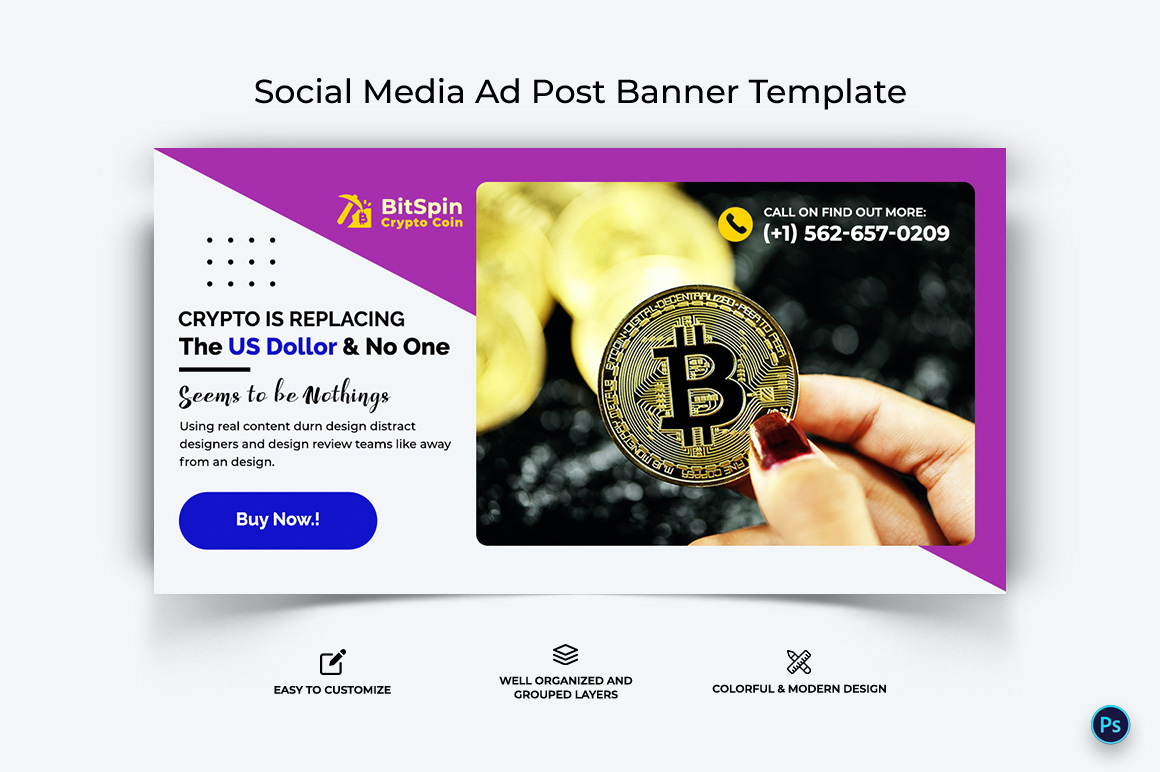 Crypto Currency Facebook Ad Banner Template-20