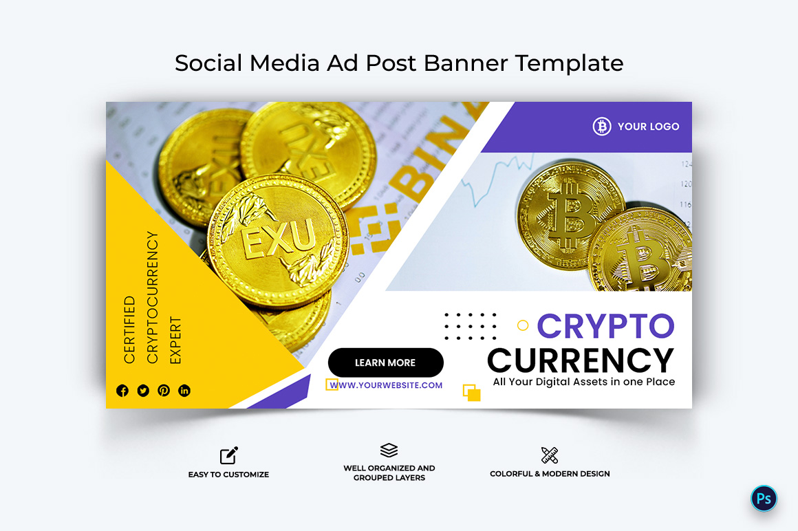 Crypto Currency Facebook Ad Banner Template-22