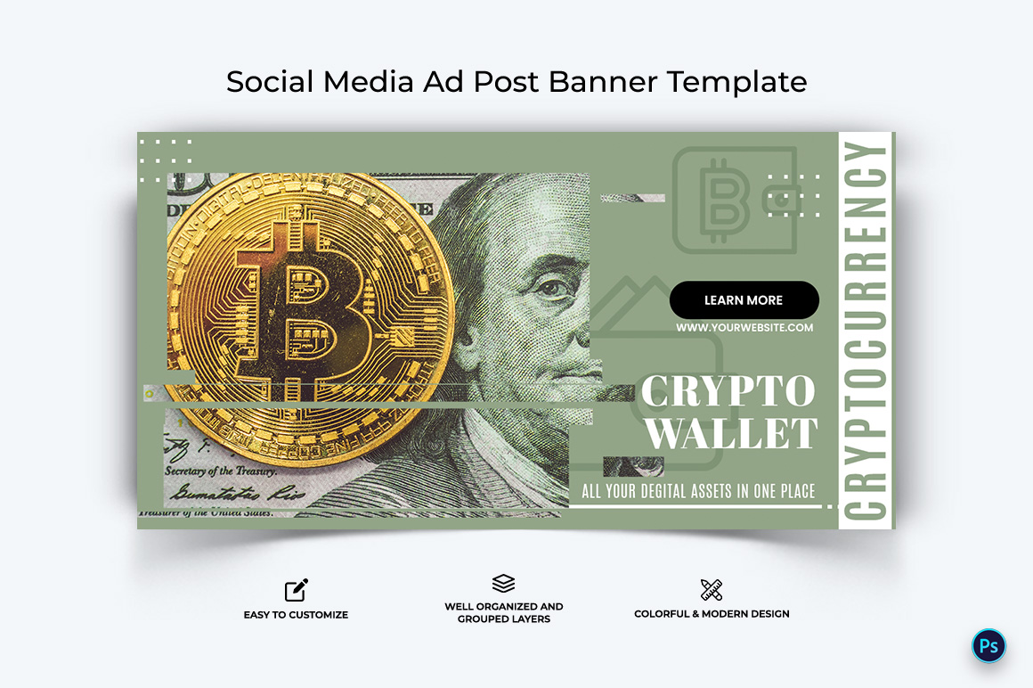 Crypto Currency Facebook Ad Banner Template-24