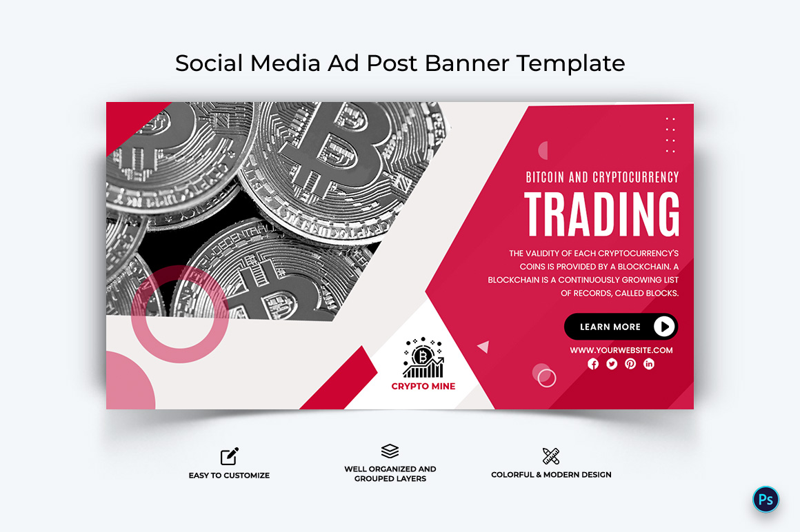 Crypto Currency Facebook Ad Banner Template-29