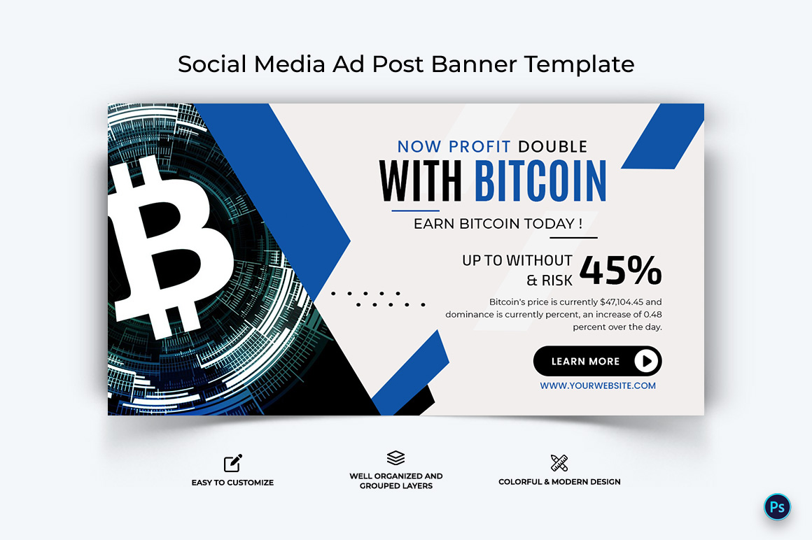 Crypto Currency Facebook Ad Banner Template-30