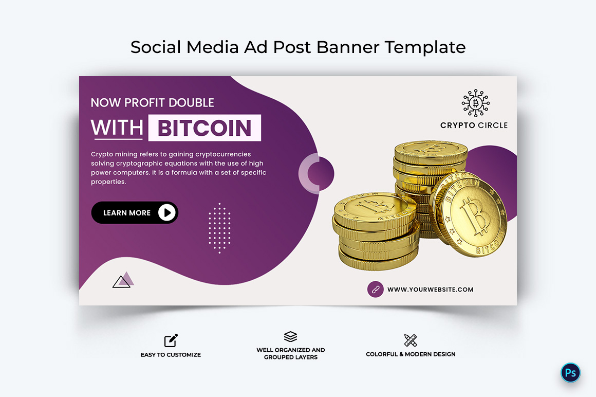 Crypto Currency Facebook Ad Banner Template-31