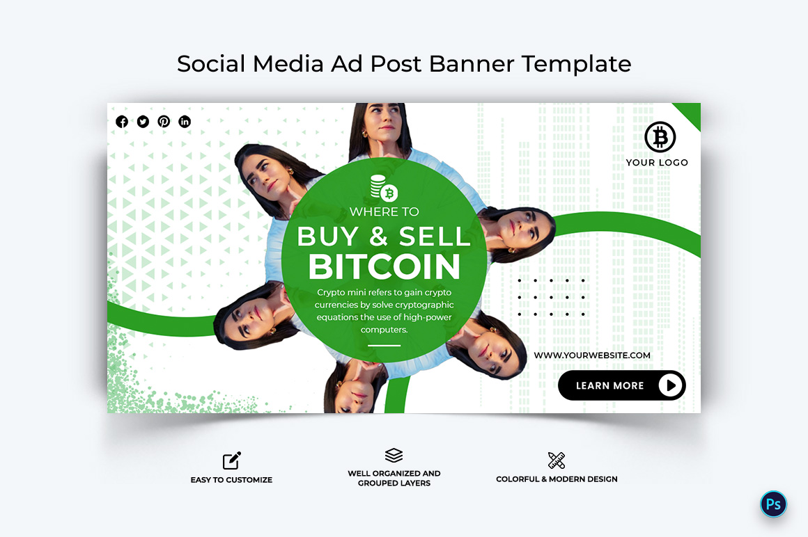 Crypto Currency Facebook Ad Banner Template-32