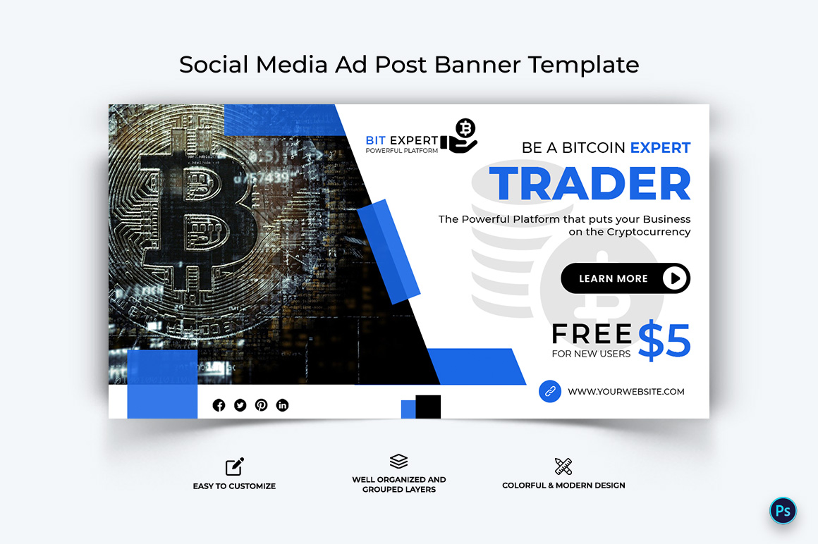 Crypto Currency Facebook Ad Banner Template-33