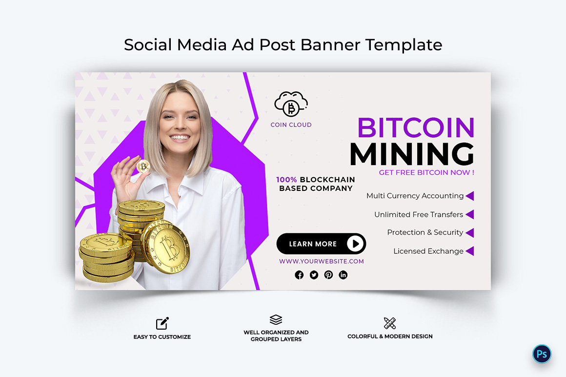 Crypto Currency Facebook Ad Banner Template-35