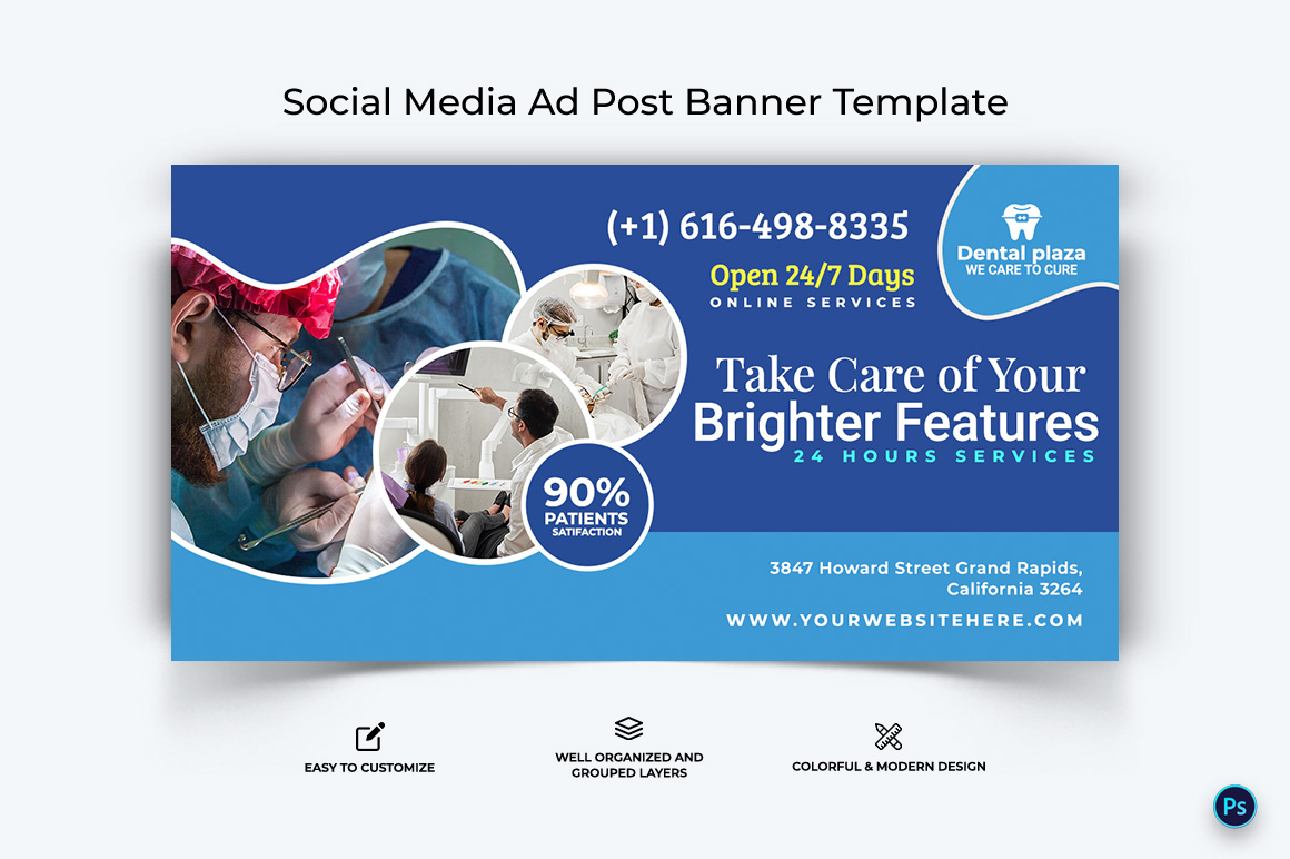 Dental Care Facebook Ad Banner Design Template-01