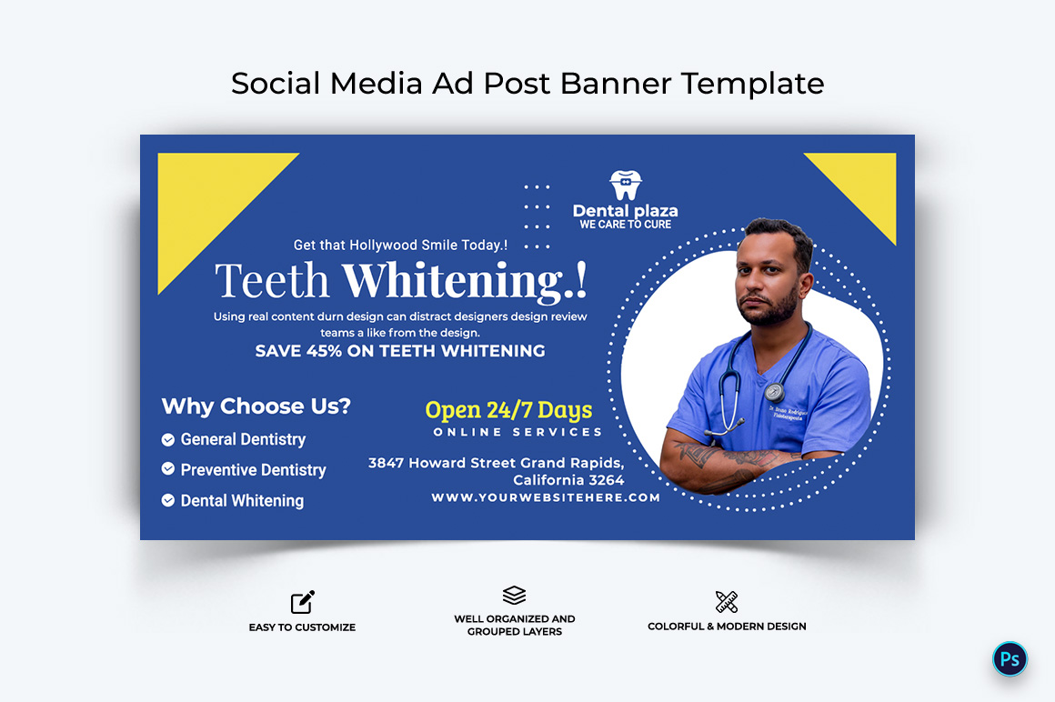 Dental Care Facebook Ad Banner Design Template-02