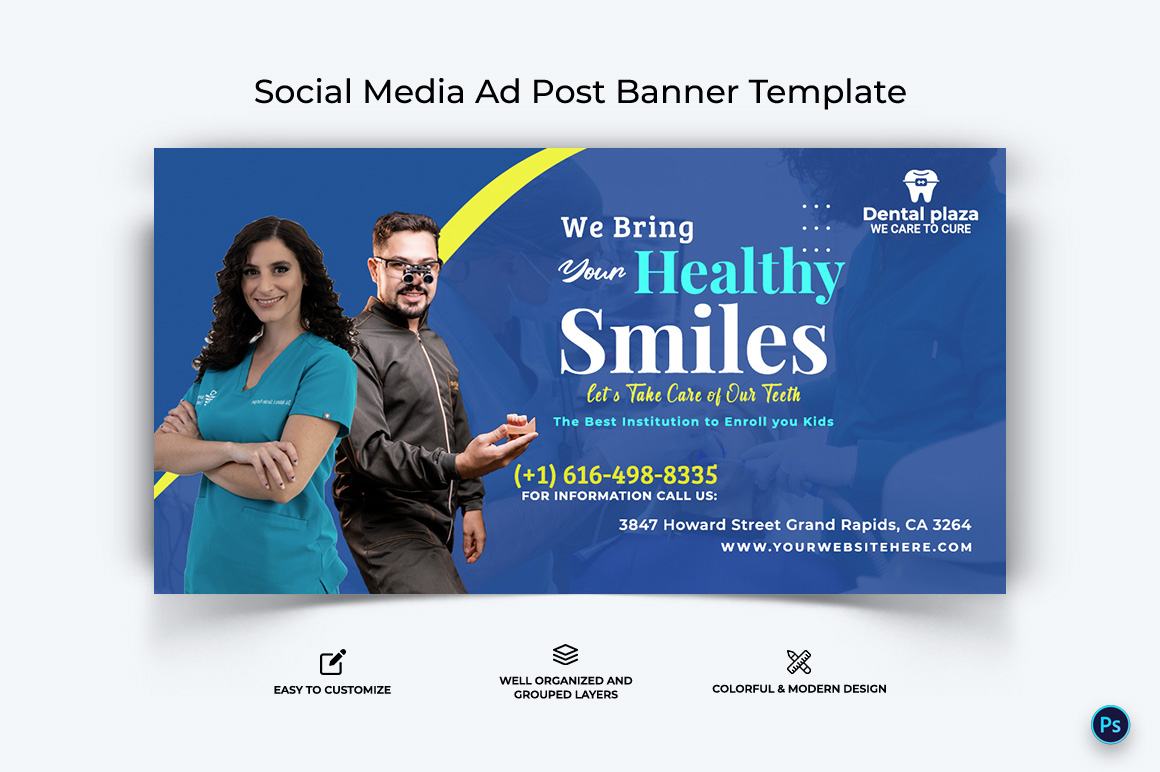 Dental Care Facebook Ad Banner Design Template-03