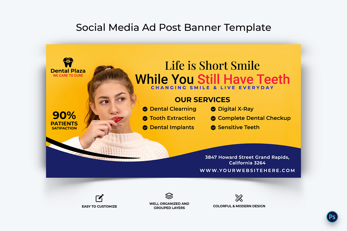 Dental Care Facebook Ad Banner Design Template-09