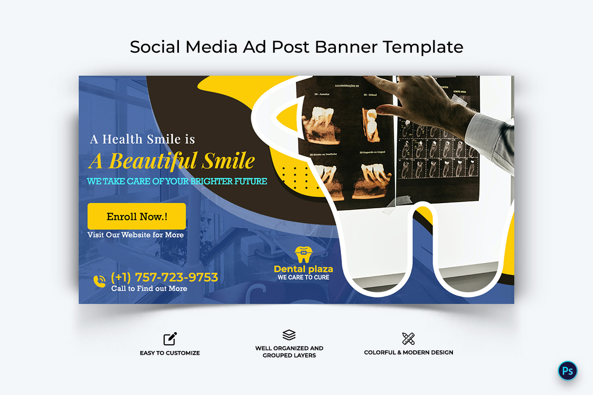 Dental Care Facebook Ad Banner Design Template-10