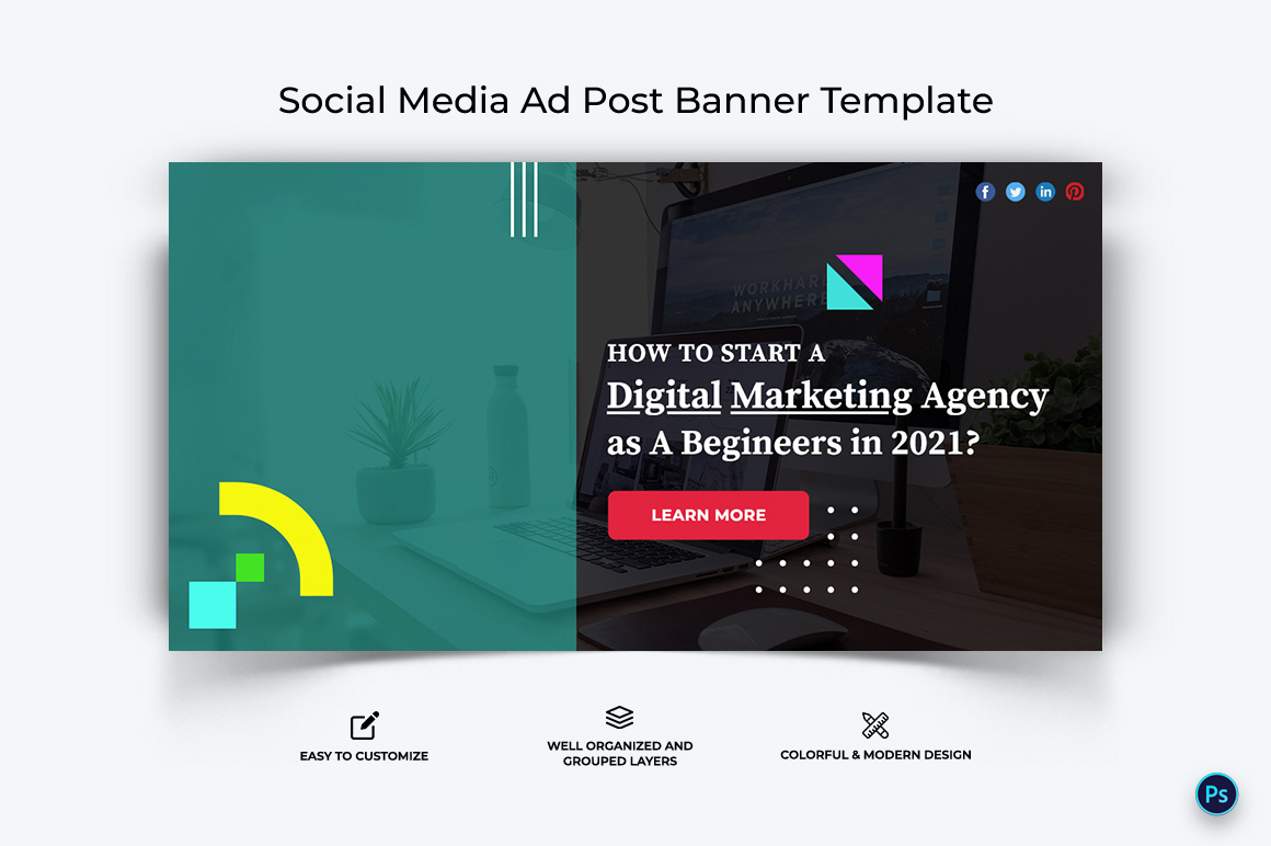 Digital Marketing Facebook Ad Banner Design Template-09