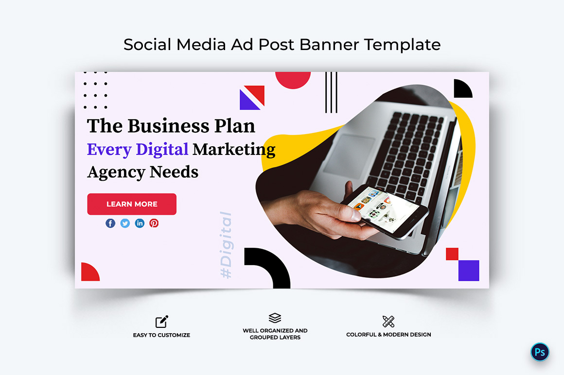 Digital Marketing Facebook Ad Banner Design Template-10