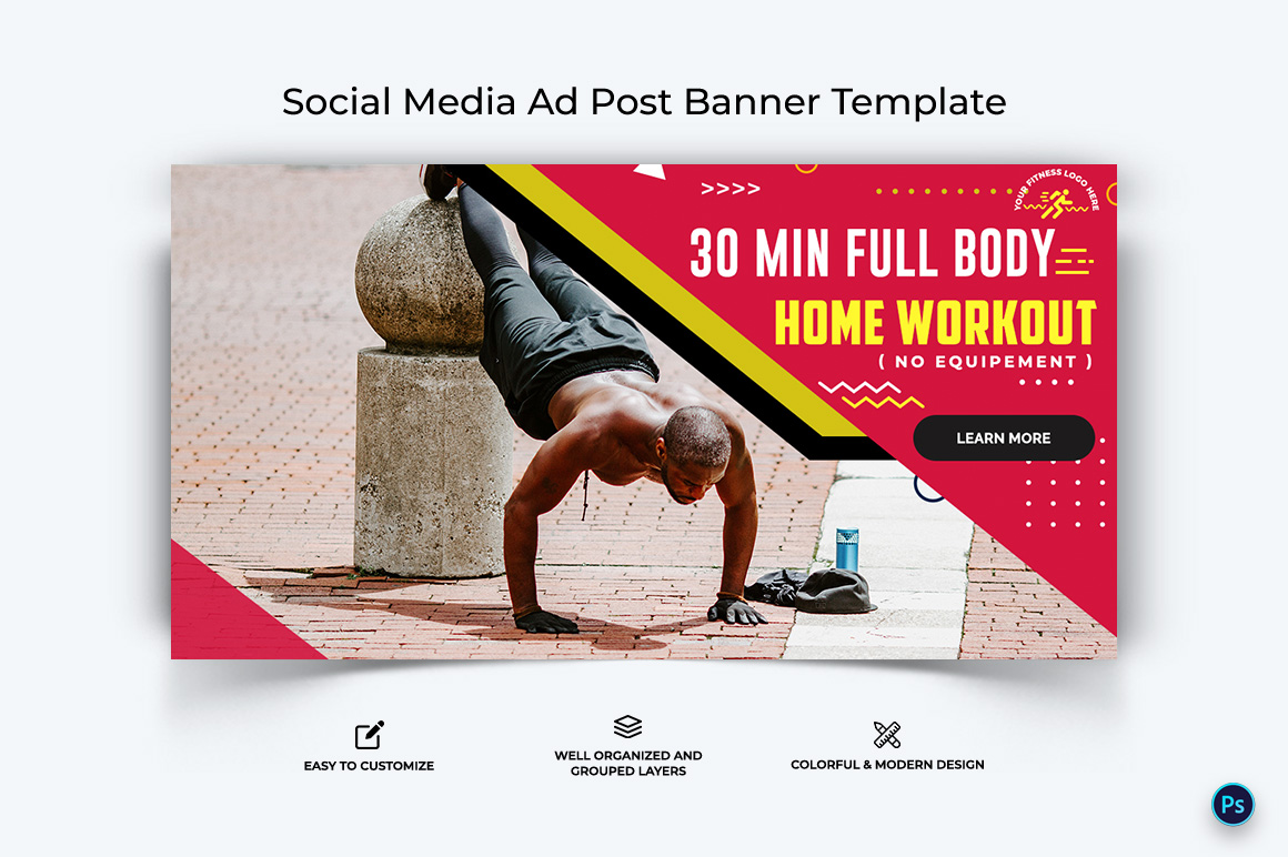 Fitness Facebook Ad Banner Design Template-03