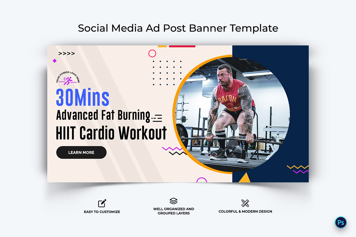 Fitness Facebook Ad Banner Design Template-06